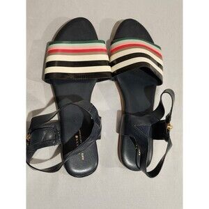 Kate Spade Saturday Navy + Rainbow Striped Sandal Size 8